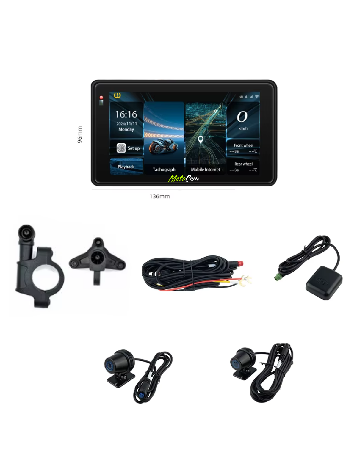 Pantalla CarPlay MotoCom Lite DVR