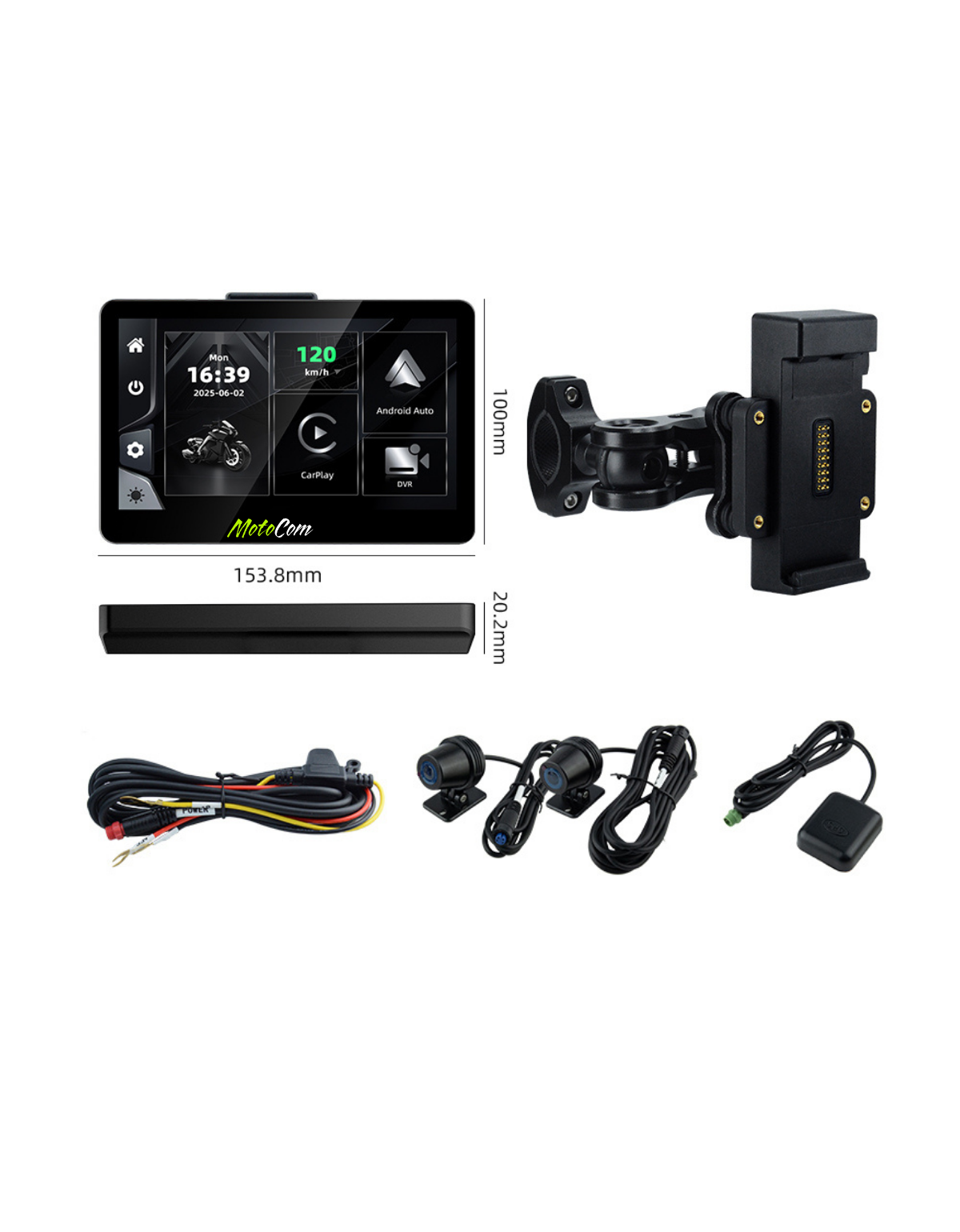 Pantalla CarPlay MotoCom Pro DVR